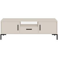 LOWBOARD Selena mit 2 Türen und Schublade, Metallfüße, Selbstschließer, Kaschmir, 150 cm - Kaschmir/Schwarz, Holzwerkstoff/Metall (150/47/40cm) - Beautysofa