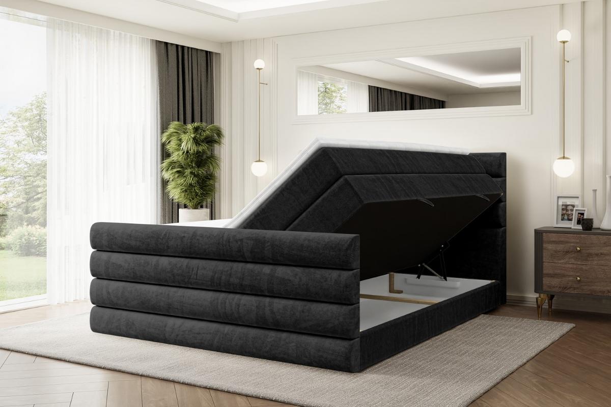 BOXSPRINGBETT CELESTIA-Z KING - 140x200 - H3/H4 - Schwarz - Schwarz, Holzwerkstoff (140/200cm) - ALTDECOR