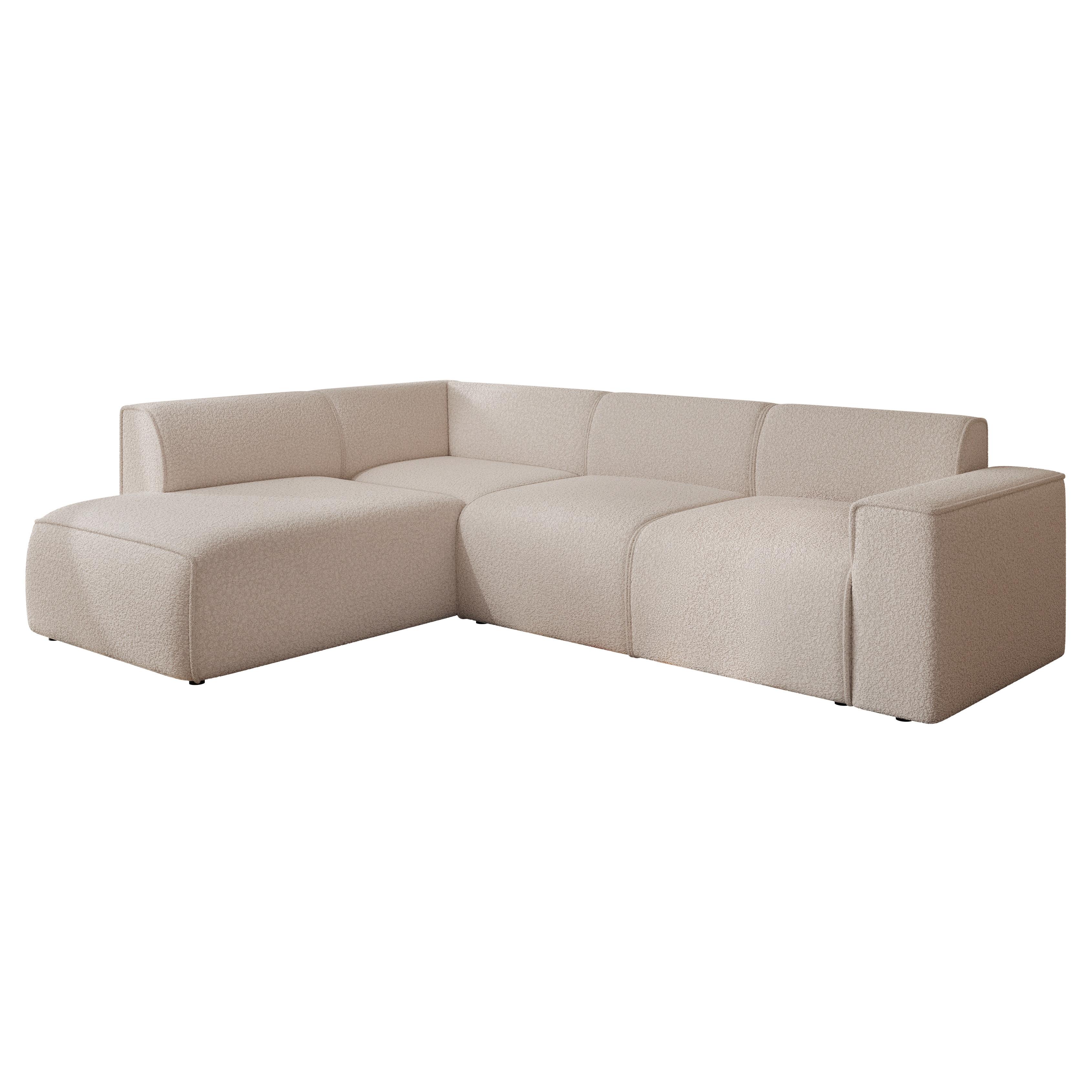 ECKSOFA ZAVO Links Feiner Mischstoff in Beige - Beige, Kunststoff/Textil (310/218cm) - Idohome