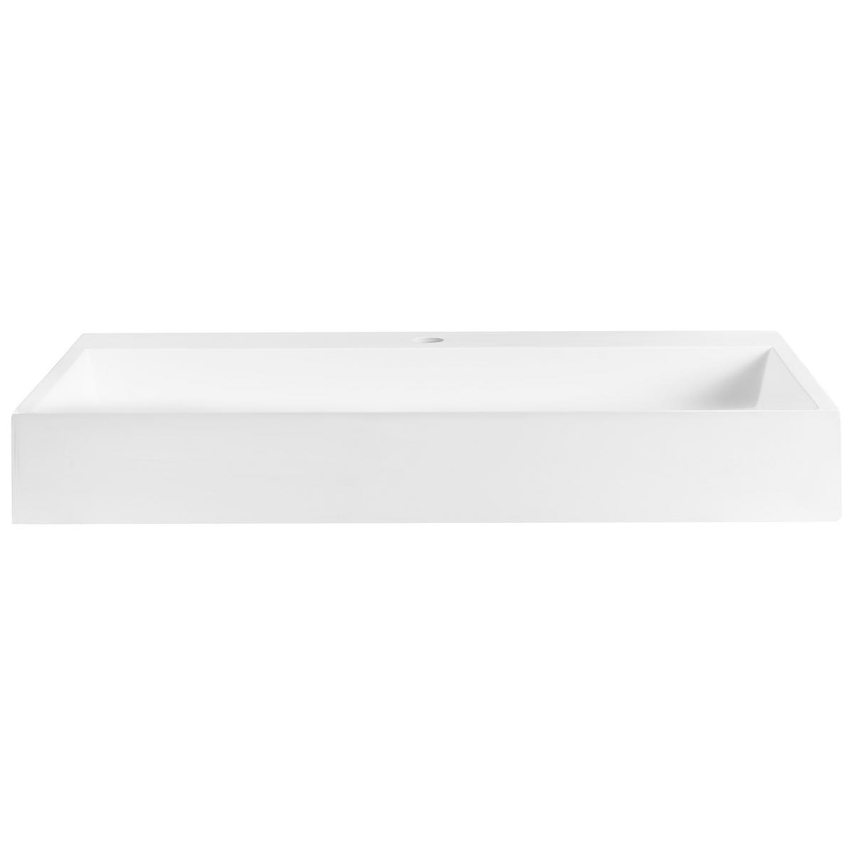 HÄNGEWASCHBECKEN Weiß 80/46 cm Mineralguss Quenko - Weiß, Naturmaterialen (80/12/46cm) - Beliani