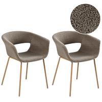 ESSZIMMERSTUHL 2er-Set Taupe Elma - Taupe/Braun, Textil (63/76/50cm) - Beliani