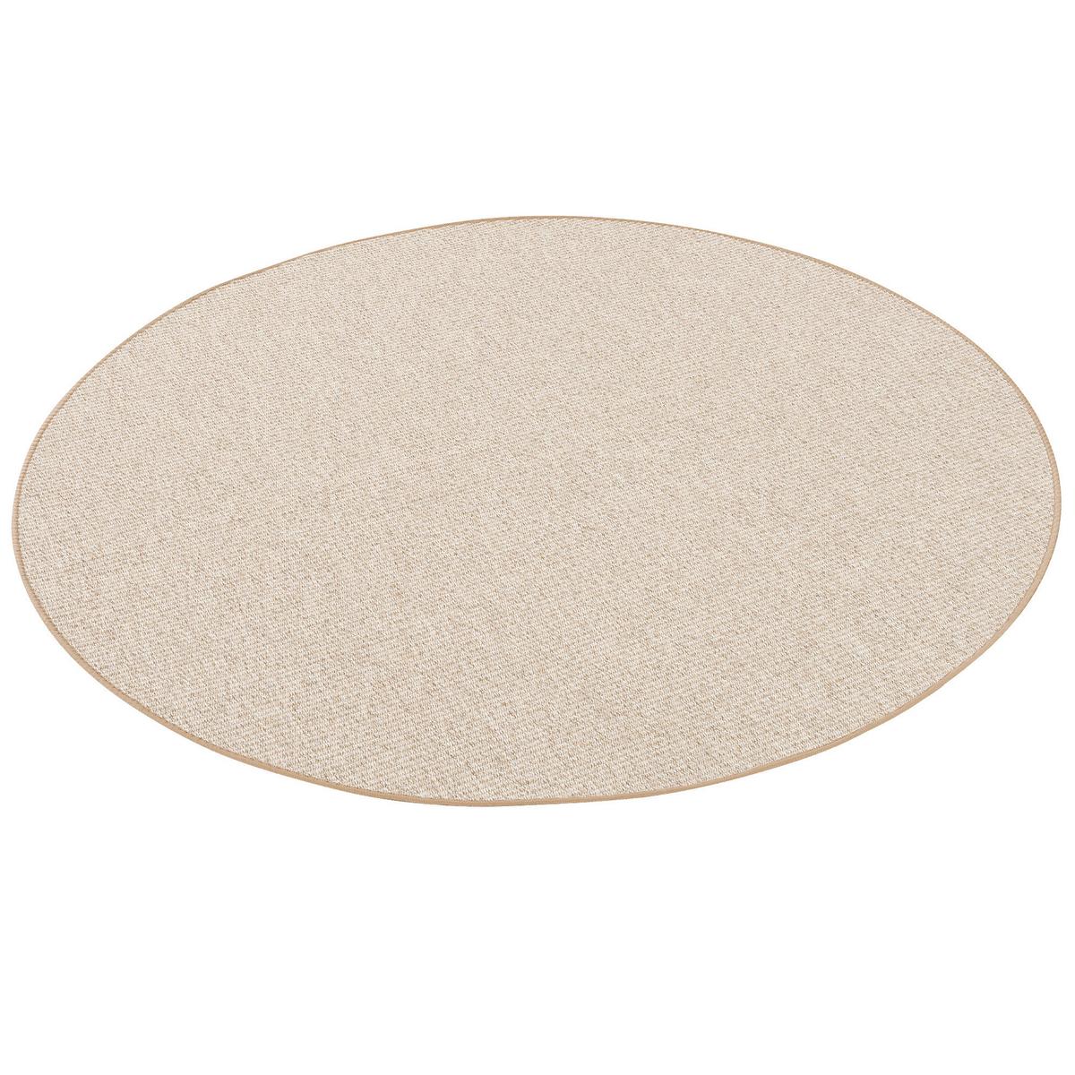 SISAL-OPTIK DESIGNER FLACHGEWEBE TEPPICH PURE MELIERT RUND - Beige, Textil (133/133cm) - Snapstyle