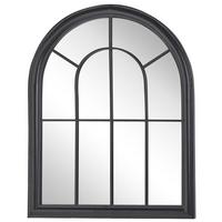 WANDSPIEGEL schwarz Fensteroptik 69/89 cm Embry - Schwarz, Metall (69/89/5cm) - Beliani