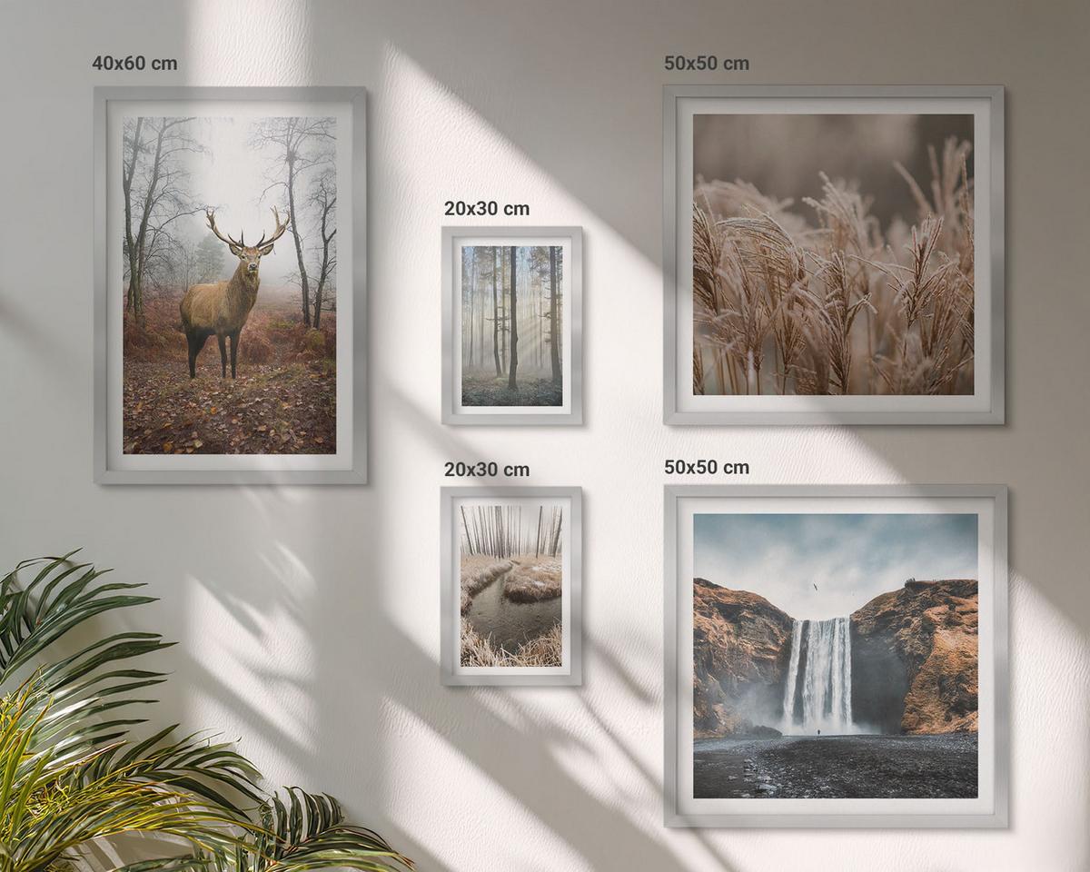 BILDER SET 5er Set - 50x50 cm & 20x30 cm & 40x60 cm Silberner Rahmen - Die charmanten Straßen der Hafenstädte - Silberfarben, Kunststoff (40/60cm) - TULUP