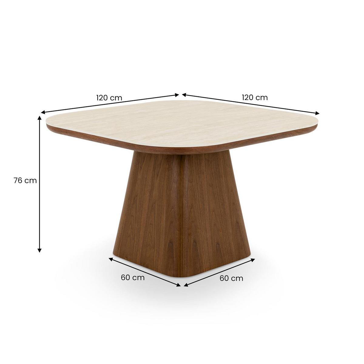 ESSTISCH VESPERA nussbaum - Nussbaumfarben, Holzwerkstoff (120/120/76cm) - IDIMEX