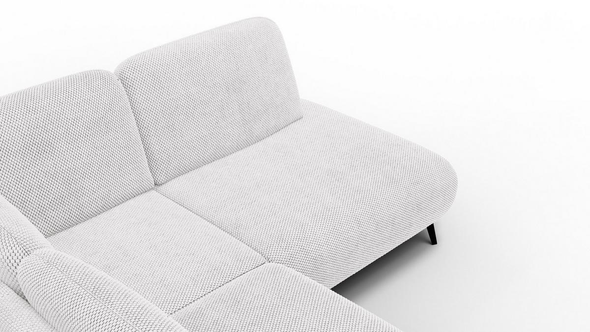 ECKSOFA FEBE 5-Sitzer rechts, creme - Creme/Schwarz, Holz/Textil (271/190cm) - Wozimo