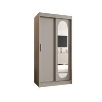 SCHIEBETÜRENSCHRANK mit Spiegel ROYAL 200/100/62 2-türig - Kaschmir/Silberfarben, Holz (100/62/100cm) - MÖBEL KRYSPOL
