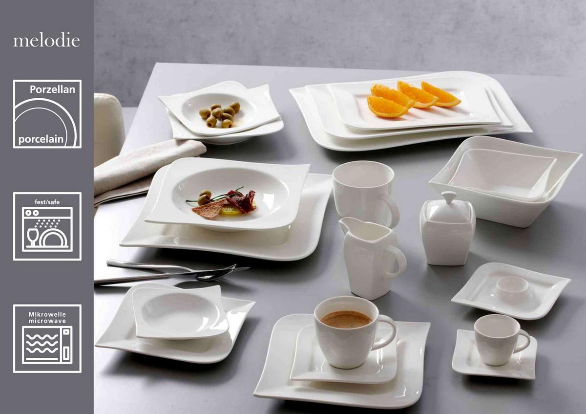 ESPRESSOUNTERTASSEN Melodie weiß ø 11 cm 6er Set - Weiß, Keramik (11cm) - Ritzenhoff Breker