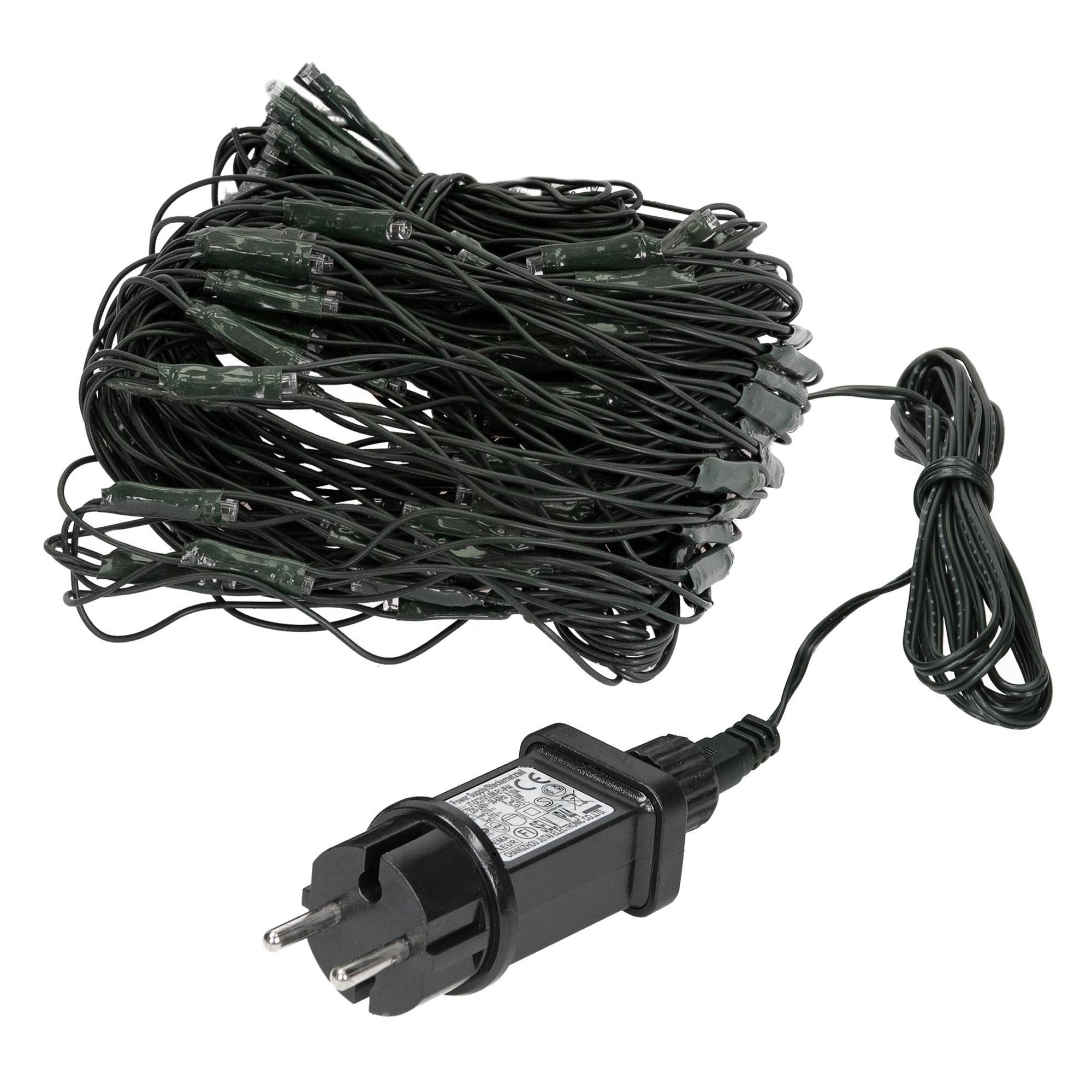 LED LICHTERNETZ 2x1 m 160LED Warmweiß Innen/Außen IP44 Wetterfest - Schwarz, Kunststoff (200cm) - ECD-Germany