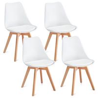ESSZIMMERSTÜHLE ABBY 4er-Set weiß - Weiß, Holz (49/82/53cm) - IDIMEX