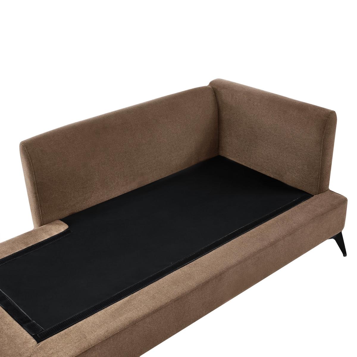 CHAISELONGUE-RECHTSSEITIGE Stoff Braun Sievoz - Schwarz/Braun, Textil (155/84/85cm) - Beliani