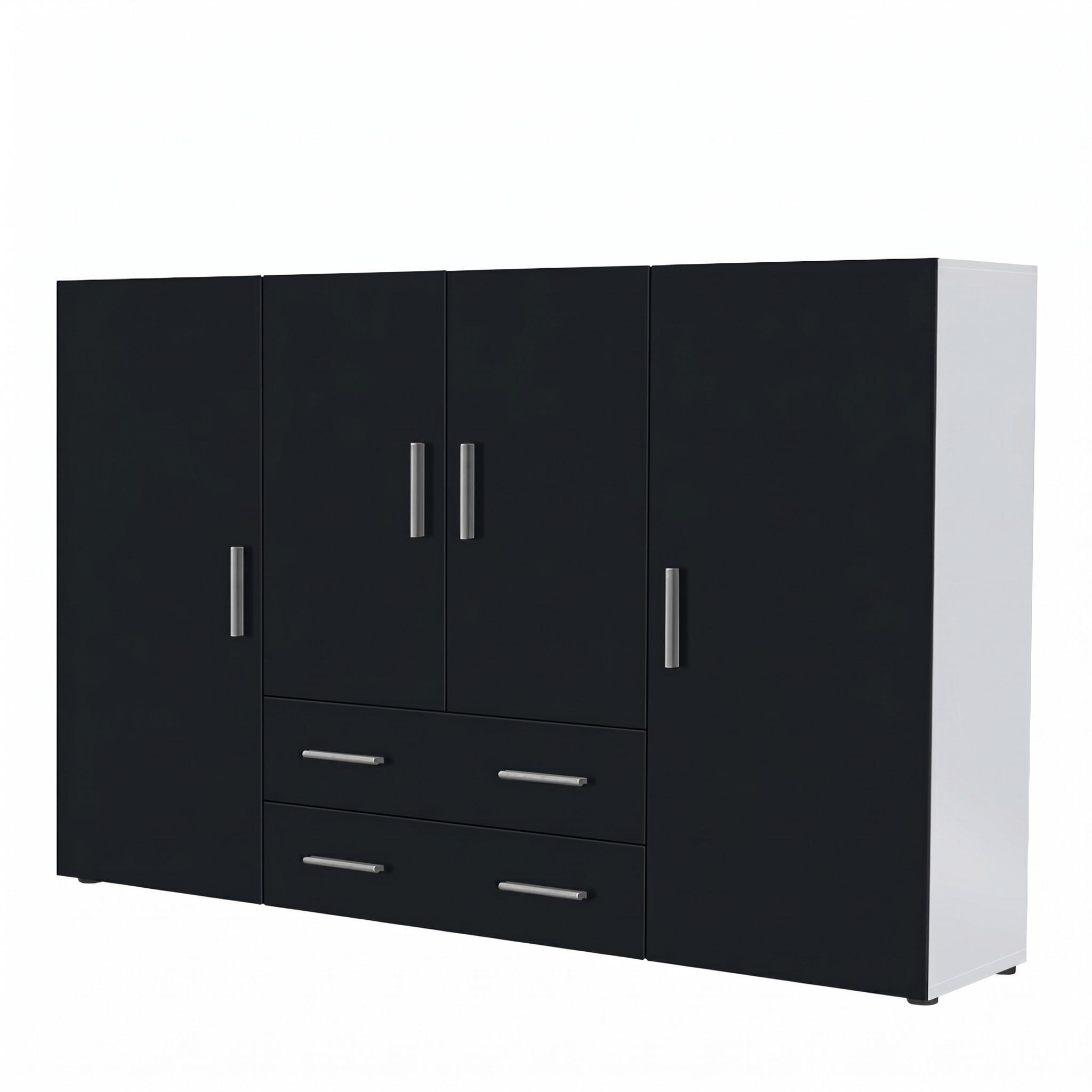 HIGHBOARD Nora Front in Schwarz matt - Schwarz, Holzwerkstoff (166/106/35cm) - Vladon