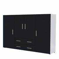 HIGHBOARD Nora Front in Schwarz matt - Schwarz, Holzwerkstoff (166/106/35cm) - Vladon