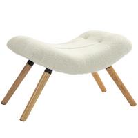 SITZHOCKER, Fußhocker, Polsterhocker, Fußstütze bis 120 kg belastbar Cremeweiß - Weiß, Kunststoff (45/38/67cm) - HOMCOM