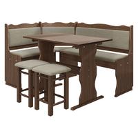 ECKBANKGRUPPE Mini - Hellbraun/Mokka, Holz (145/87/105cm) - MIRJAN24