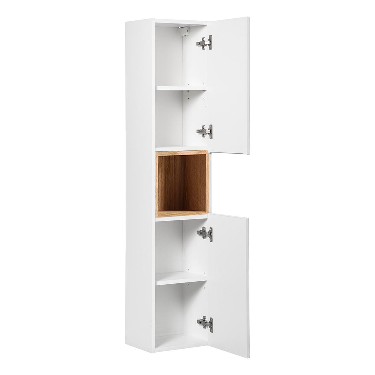 BADMÖBEL 100.4cm Riva 2er-Set Weiß und Holz - Weiß, Holzwerkstoff (100.4/59/40cm) - Petits-meubles