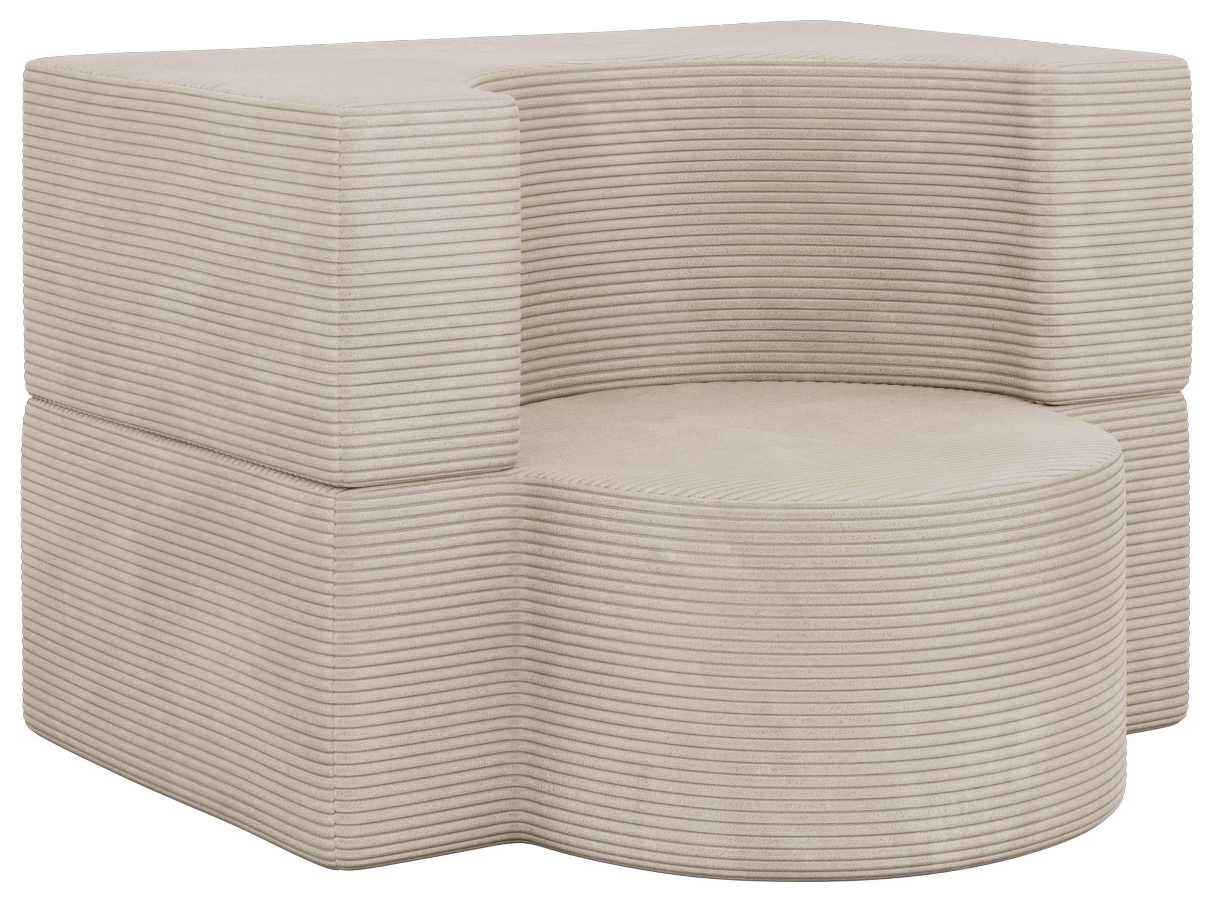 1-SITZER BODENSOFA SANOA - Creme Cord - Creme, Textil (100/68/96cm) - MKS