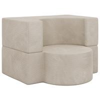 1-SITZER BODENSOFA SANOA - Creme Cord - Creme, Textil (100/68/96cm) - MKS