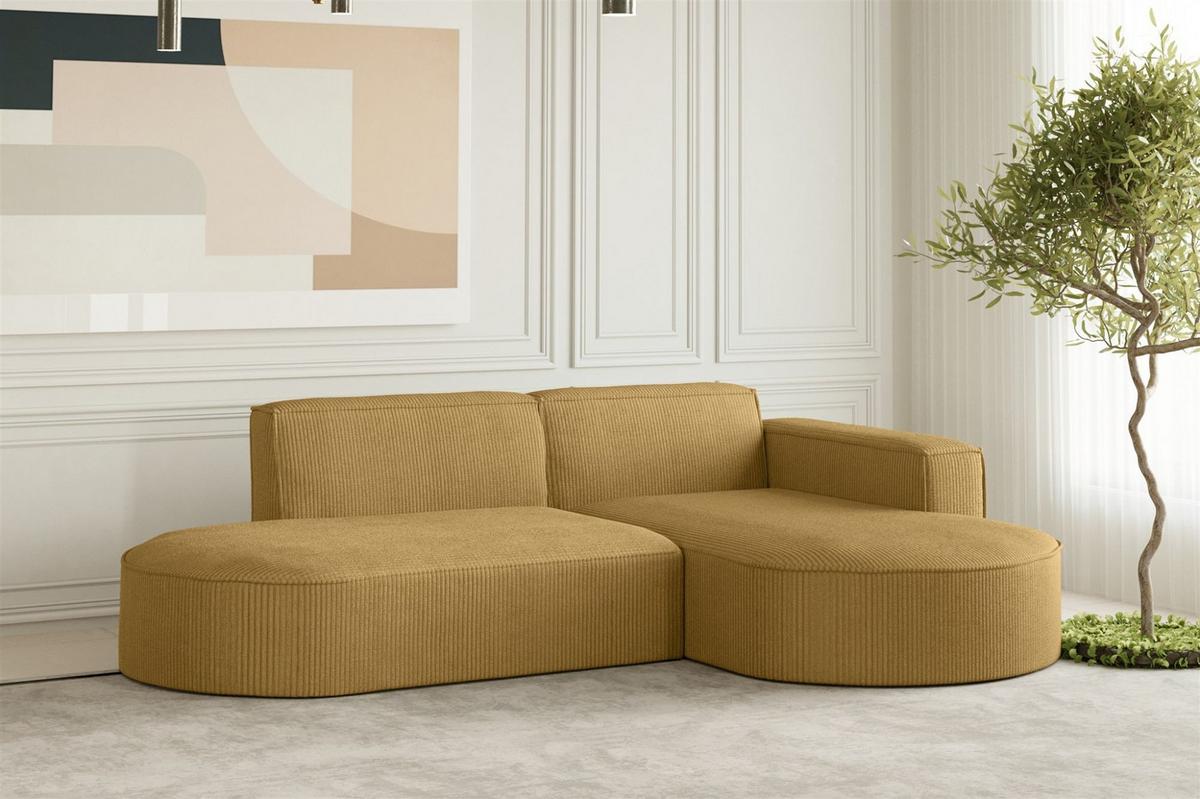 ECKSOFA Palma Xs In Scala - Gelb, Holzwerkstoff/Textil (236/165cm) - Fun Möbel