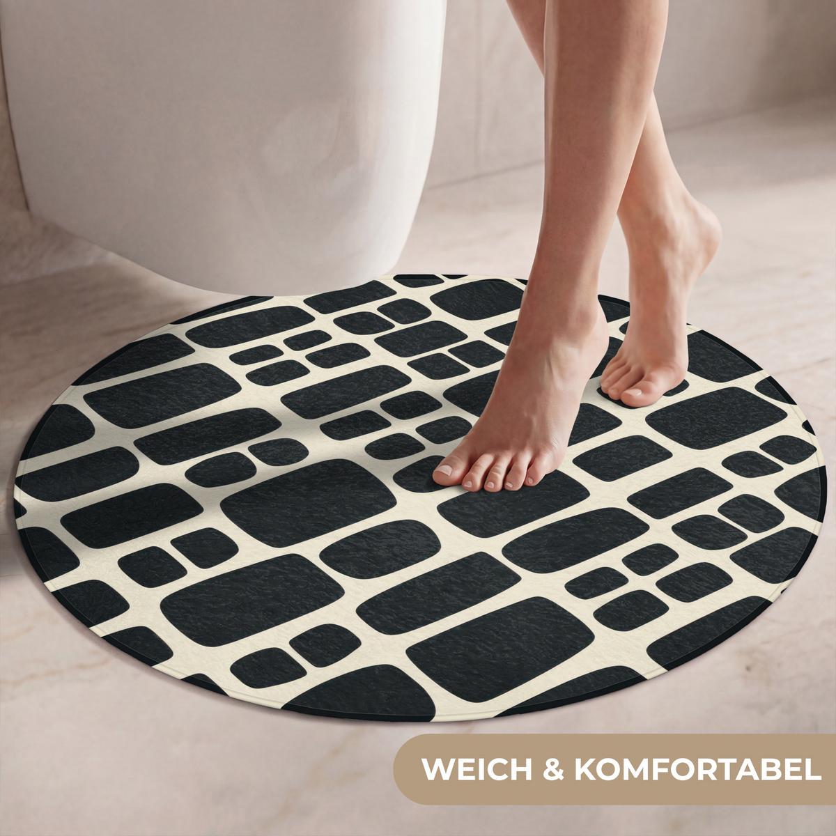 WC-VORLEGER Modern - Bio - Schwarz Toilettenteppich 70x70 cm - Anthrazit, Textil (70/1cm) - OnlyWow