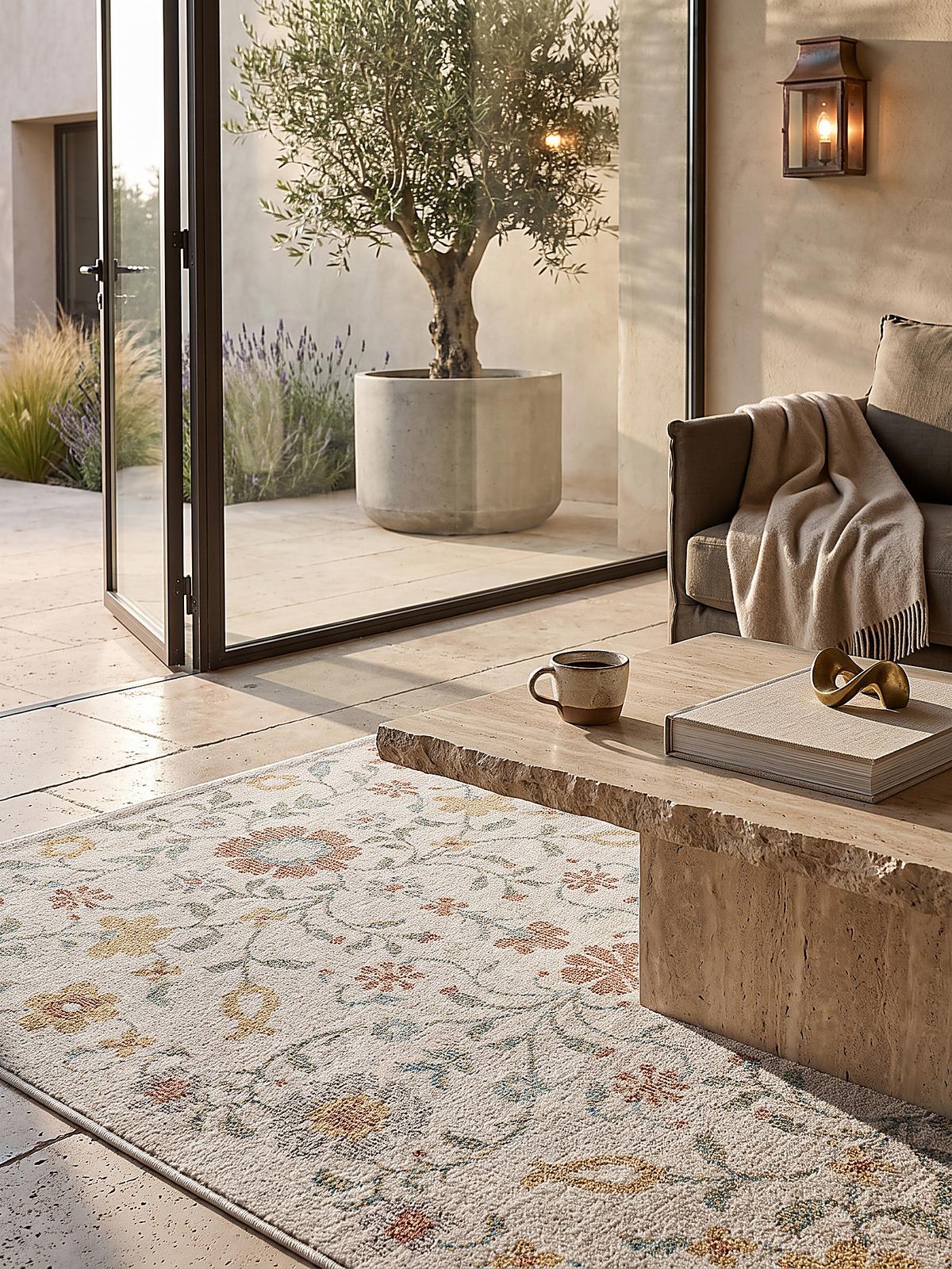 TEPPICH Outdoor Vintage LIMMAT Polypropylen Creme 160 x 230 cm - Beige, Textil (160/230cm) - KADIMA DESIGN