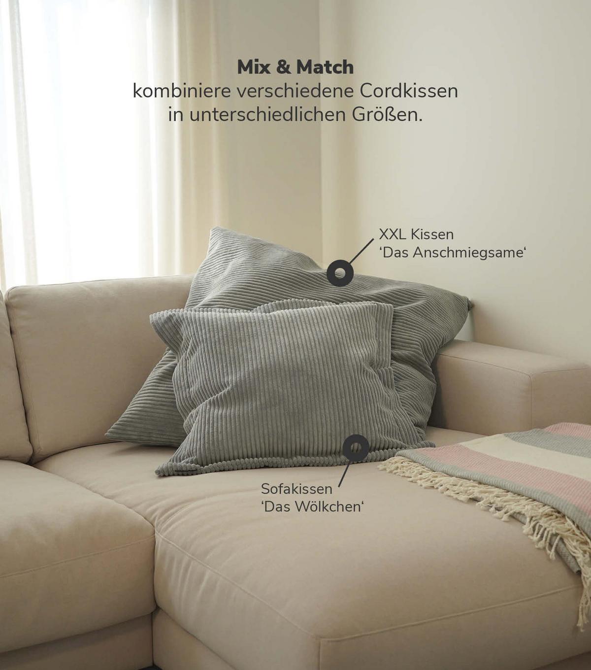 DEKOKISSEN SET Die Kuschelbuddies - Anthrazit, Textil (45/45cm) - Mokebo