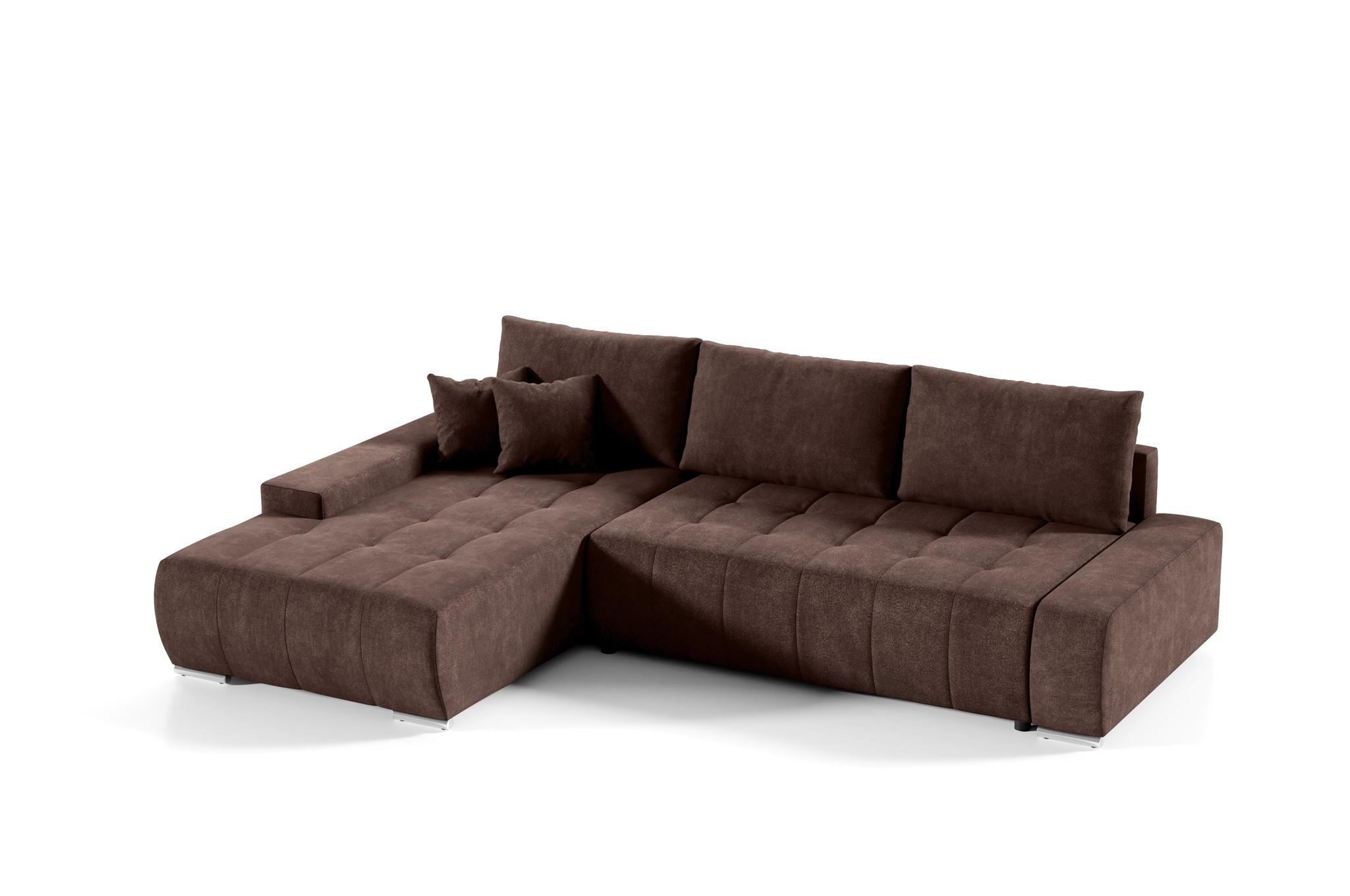 ECKSOFA Vogar In Aston - Braun, Holzwerkstoff/Textil (265/185cm) - Fun Möbel