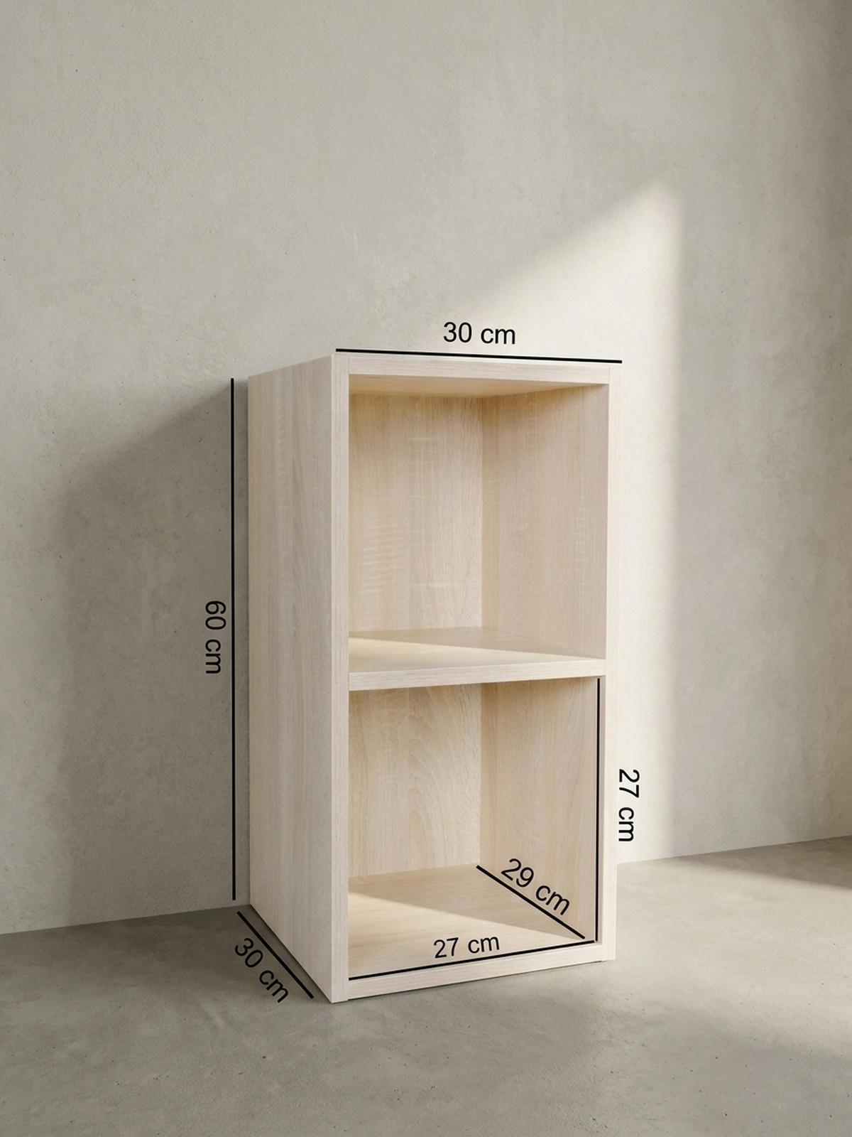 REGAL Melamin 2 Fächer Kompakt CERVINO, Beige 30x30x60 cm - Beige, Holz (30/60/30cm) - KADIMA DESIGN