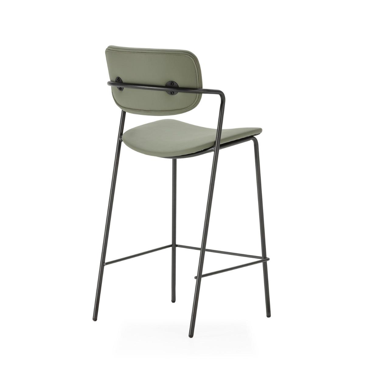 HOCKERN (Set aus 2) mit schwarzen metallbeinen - maika 44/51/66 cm - Grün, Kunststoff (51/66/44cm) - Calicosy