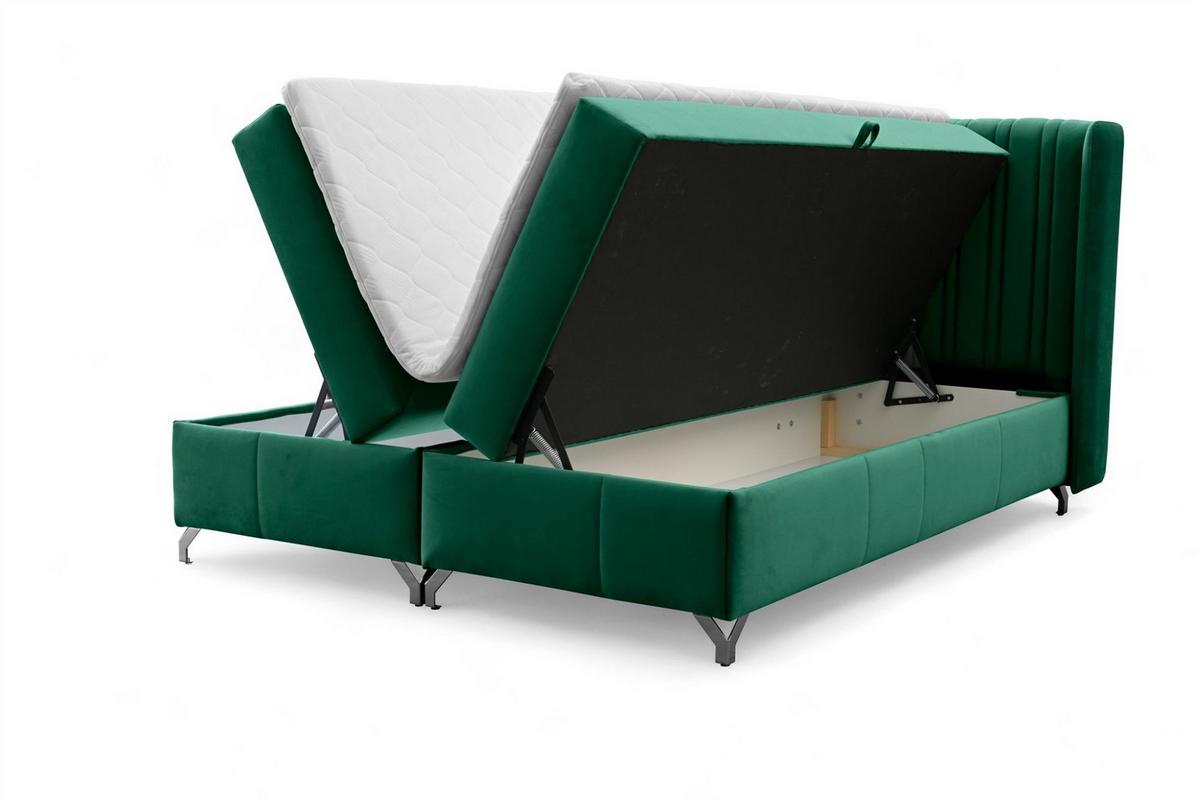 BOXBETT Damien - Grün, Holzwerkstoff/Textil (180/200cm) - Fun Möbel