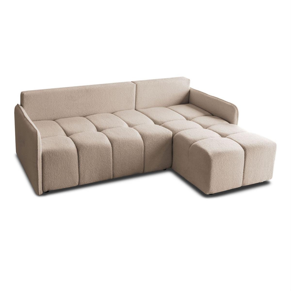 AUSZIEHBARES Ecksofa GAMMA mit Schlaffunktion Quelle 05 - Beige, Textil (217/145cm) - Lookway
