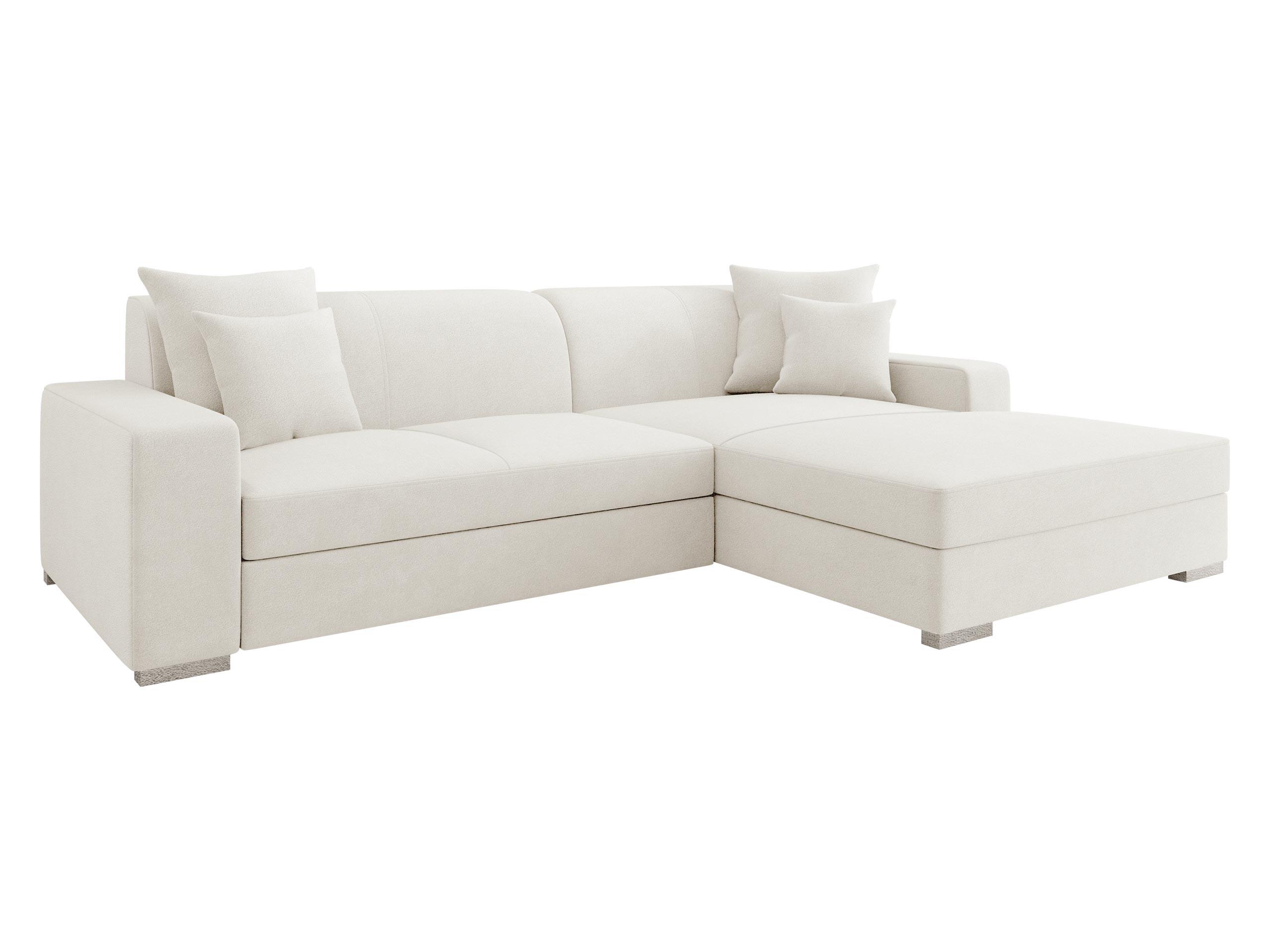 ECKSOFA Mexico, Seite: Rechts - Chromfarben/Creme, Holz/Kunststoff (263/178cm) - MIRJAN24
