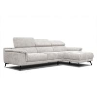 ECKSOFA FIERO 4-Sitzer, ecru - Ecru/Schwarz, Holzwerkstoff/Textil (288/170cm) - Wozimo