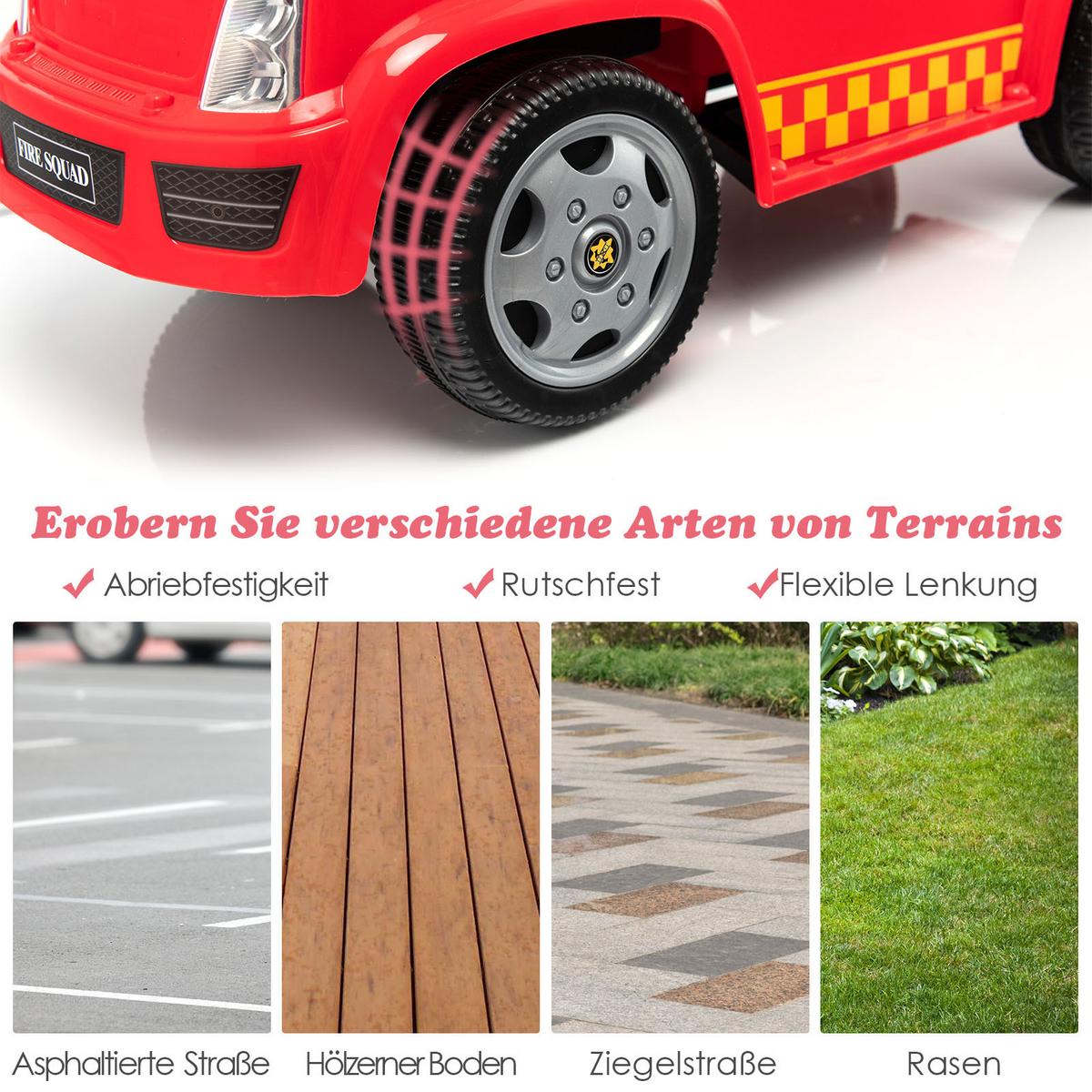 FEUERWEHRAUTO Rot - Rot, Kunststoff (82/45/28cm) - COSTWAY