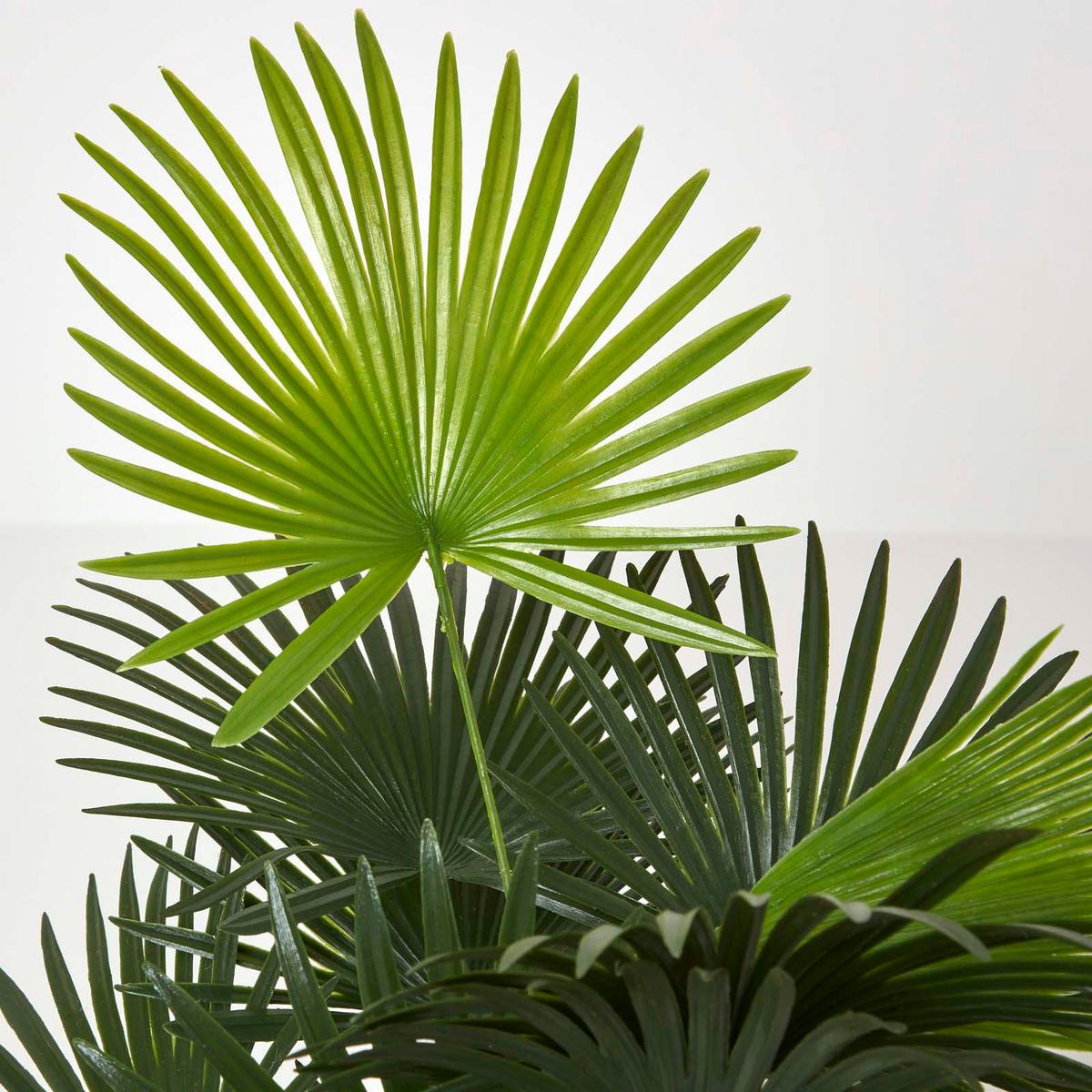 KUNSTPALME Rhapis, 90 cm - Grün, Kunststoff (90cm) - Homescapes