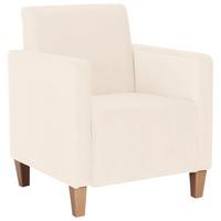 SESSEL Karol Bezug Samtvelours Buche natur / creme - Weiß, Kunststoff (71/81/70cm) - 58aufmkessel