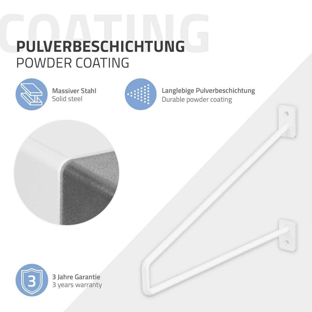 REGALHALTERUNG 2er Set 265mm Weiss - Weiß, Metall (2.3/18/26.5cm) - ML-DESIGN