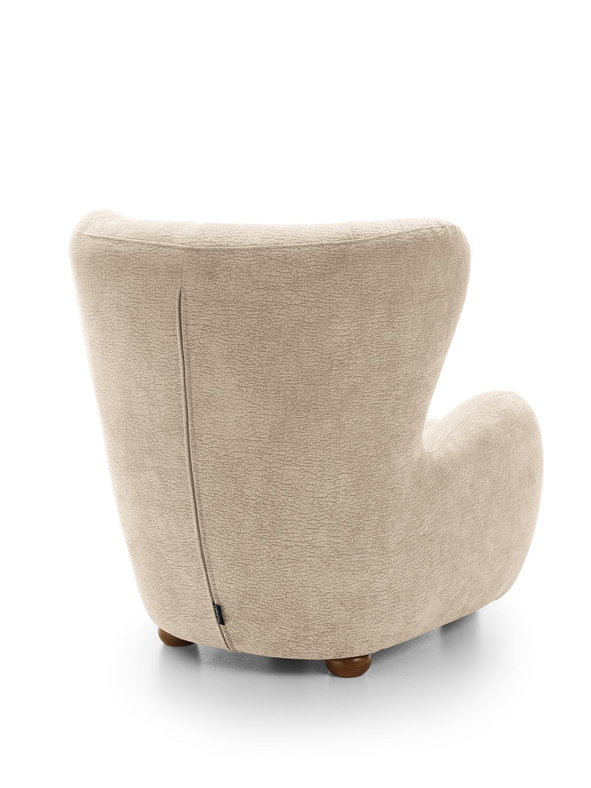 SESSEL MIST, Polstersessel Klassisch Loungesessel, Chenille-Stoff Beige - Beige, Holz/Holzwerkstoff (88/91/100cm) - MASSENO