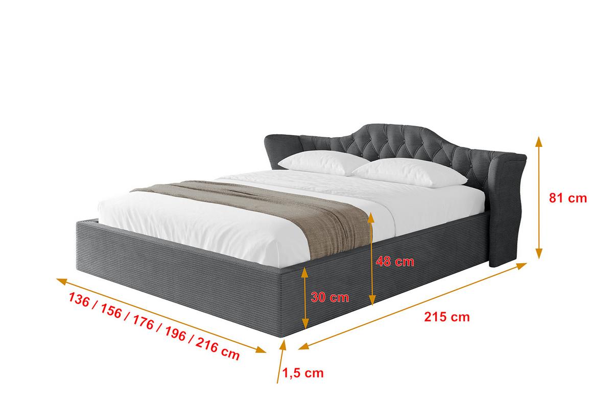 POLSTERBETT mit Bettkasten und Lattenrost, Boxbett ohne Matratze - ZORAN-V1 120x200 Dunkelgrau - Anthrazit, Holzwerkstoff/Textil (120/200cm) - ALTDECOR