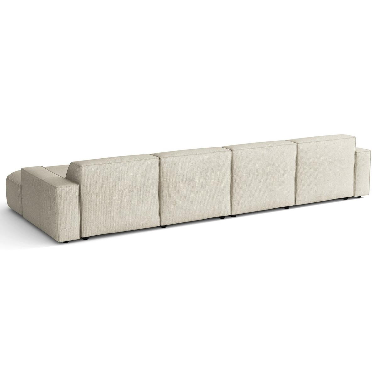 WOHNLANDSCHAFT Sallmo U-Form, universell, 3-Sitzer 374 cm - Creme/Schwarz, Kunststoff/Textil (374/70/166cm) - Selsey
