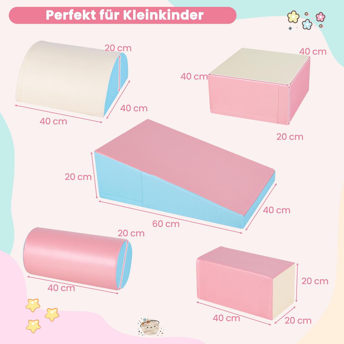 SCHAUMSTOFFBLOCK Blau (5-teilig) - Blau, Kunststoff (40/20/40cm) - COSTWAY