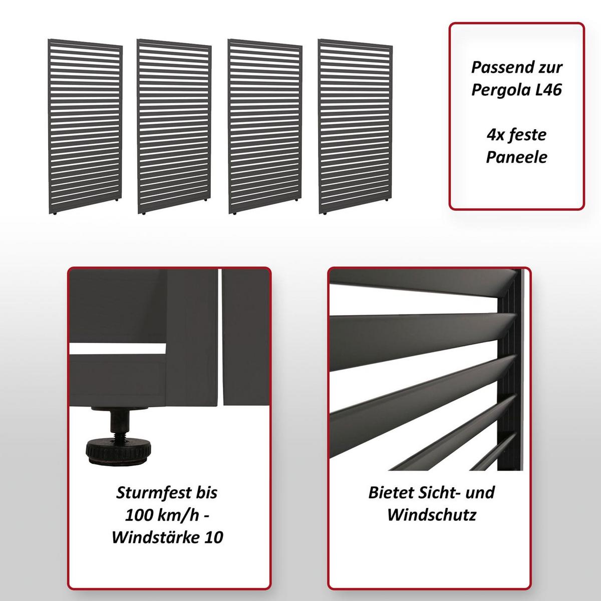 PANEELE FÜR PERGOLA Weiß 4er-Set-Set - Weiß, Metall (369/204/4cm) - MCW