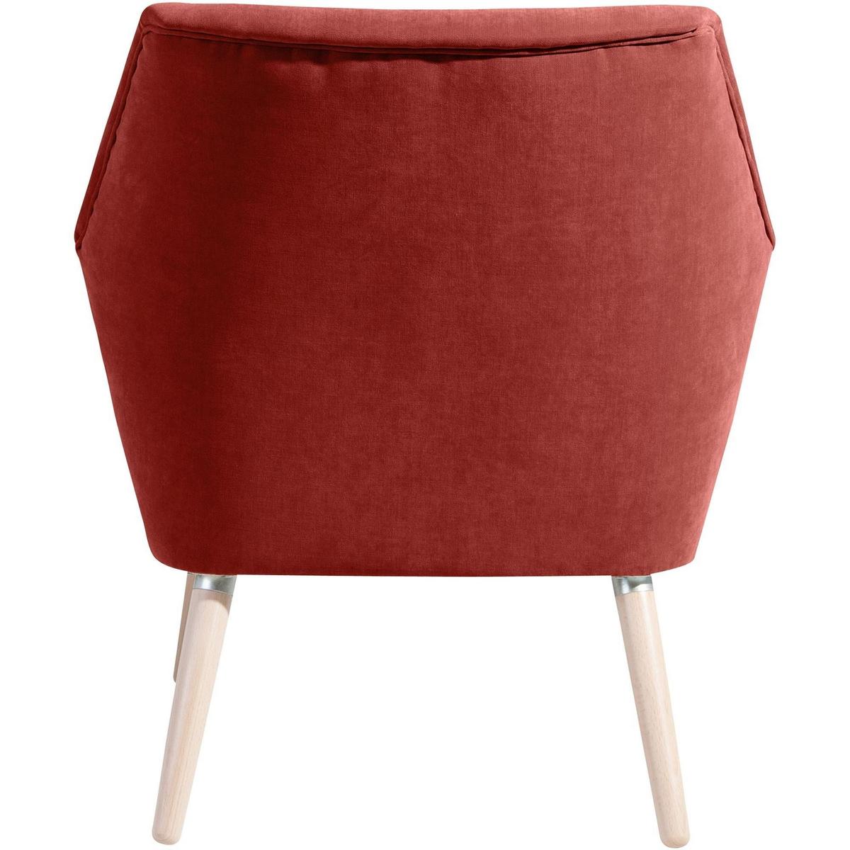SESSEL Kachka Bezug Veloursstoff Buche natur / terracotta - Rot, Kunststoff (71/81/67cm) - 58aufmkessel