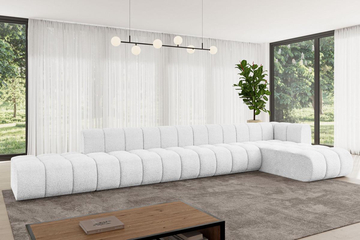 ECKSOFA modulares Sofa Zuvon-L3 - 478x177x70 cm Weiß - Weiß, Holzwerkstoff/Textil (478/177cm) - ALTDECOR
