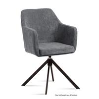 ARMLEHNSTUHL drehbar (4er-Set) Denice 57x87x60 Schwarz/Grau - Schwarz/Grau, Kunststoff (60/87/57cm) - 58aufmkessel