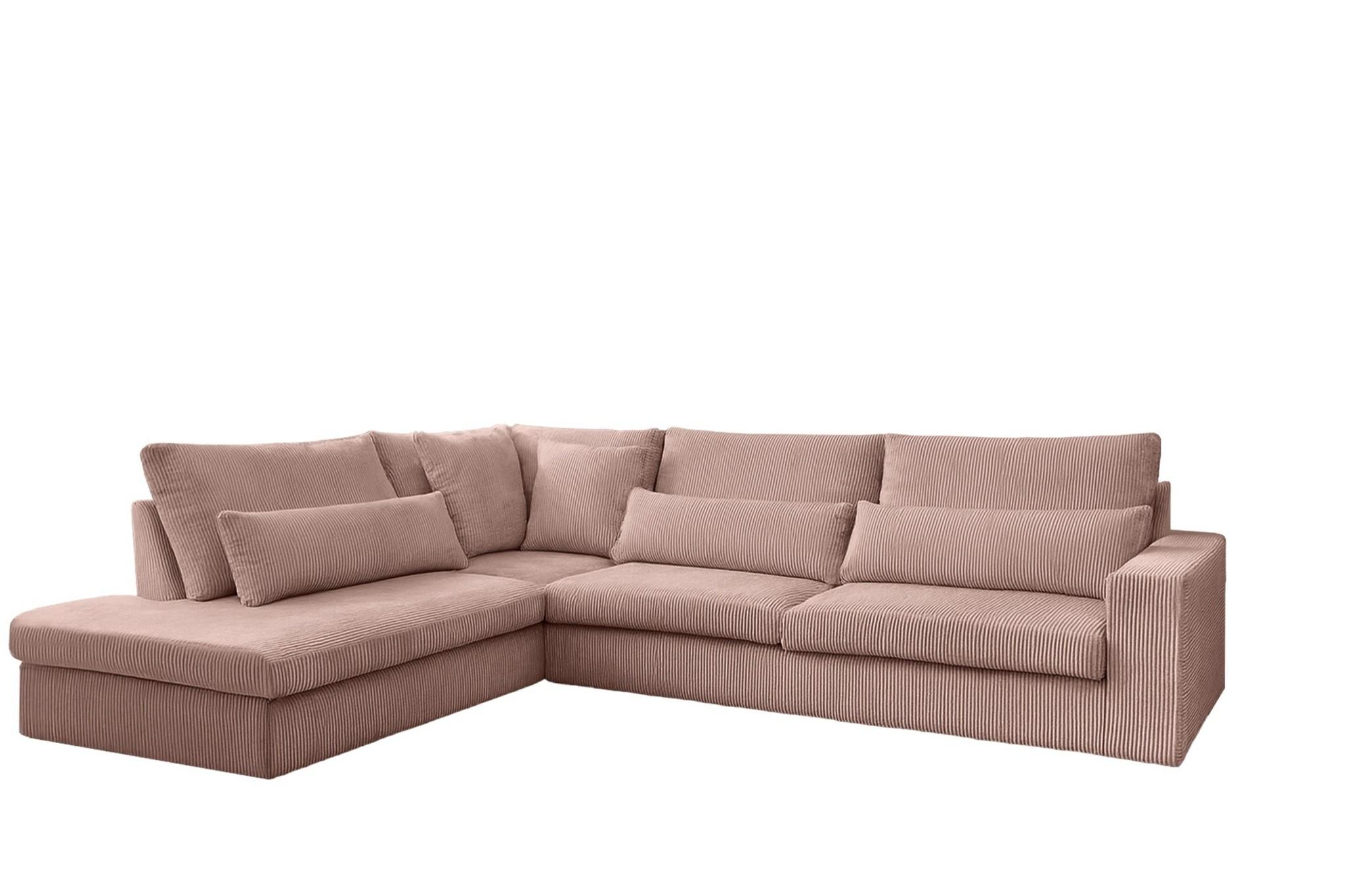 ECKSOFA Thora - Rosa, Holzwerkstoff/Textil (315/245cm) - Fun Möbel