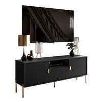 TV Rack DALIA 155 cm - Goldfarben/Schwarz, Holzwerkstoff (155/58/40cm) - Lookway