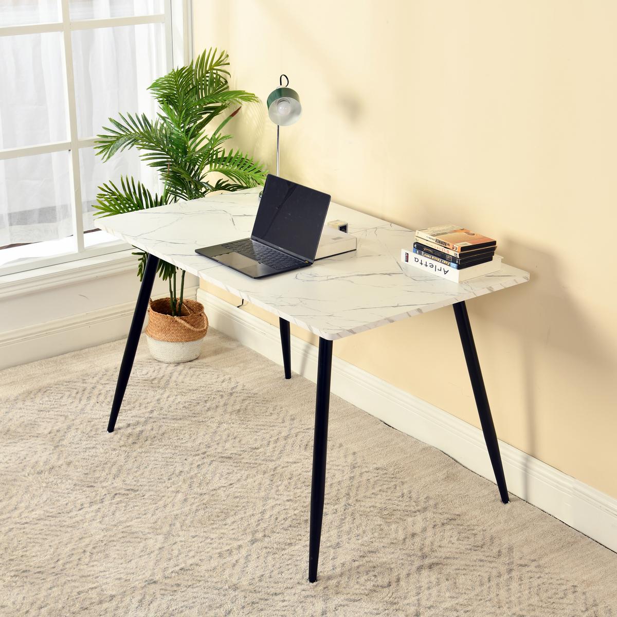ESSTISCH 120/80/75 cm Rechteckige weiße - Schwarz, Holz/Metall (80/120/75cm) - Urban Meuble
