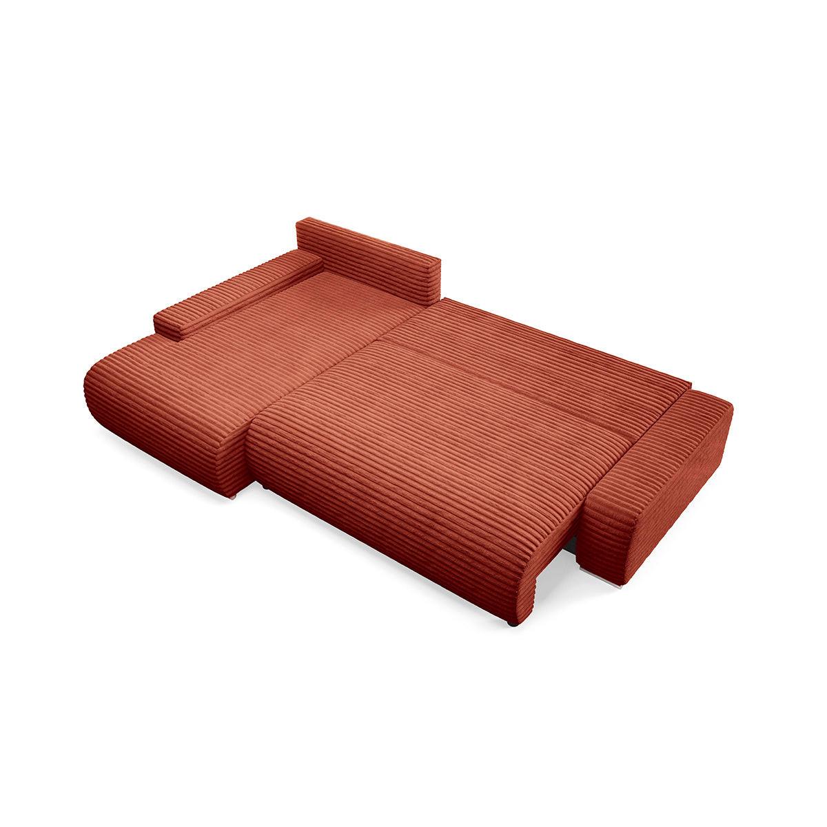 ECKSOFA Ivana 3 Sitzplätze Terracotta - Orange, Holz (265/172cm) - Petits-meubles