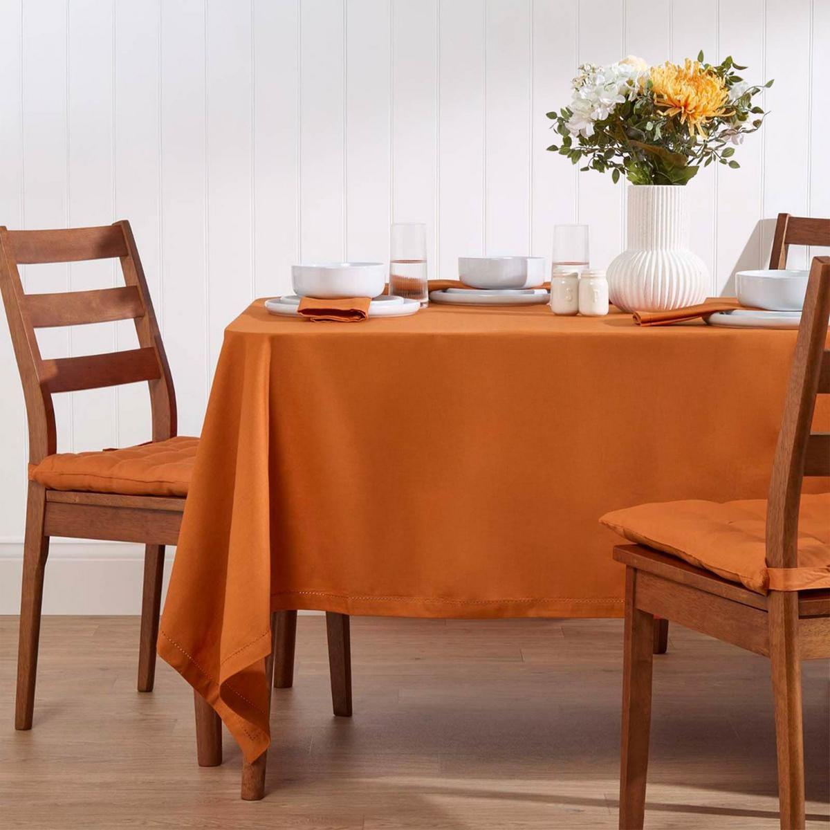 TISCHDECKE terrakotta 137/178 cm, 100% Baumwolle - Terracotta, Textil (137/178cm) - Homescapes